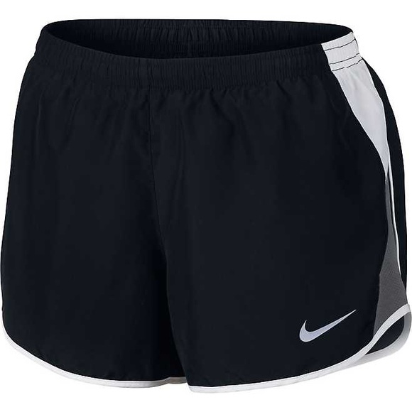 white nike shorts with black trim